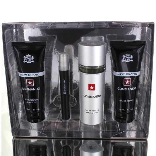 New Brand Commando (Formerly Us Army) EDT Gift Set (W/ Showergel, Aftershave, Mini)